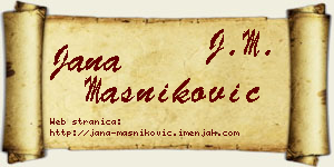Jana Masniković vizit kartica
